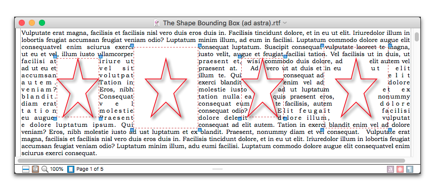 Star shape settings from left to right: box wrap and no padding, box wrap and 22 pts padding, wrap tight and no padding, wrap tight and 22 pts padding.png