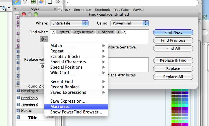 choosing "Macroize…"