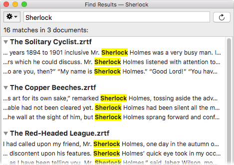 Multiple Document Results Window